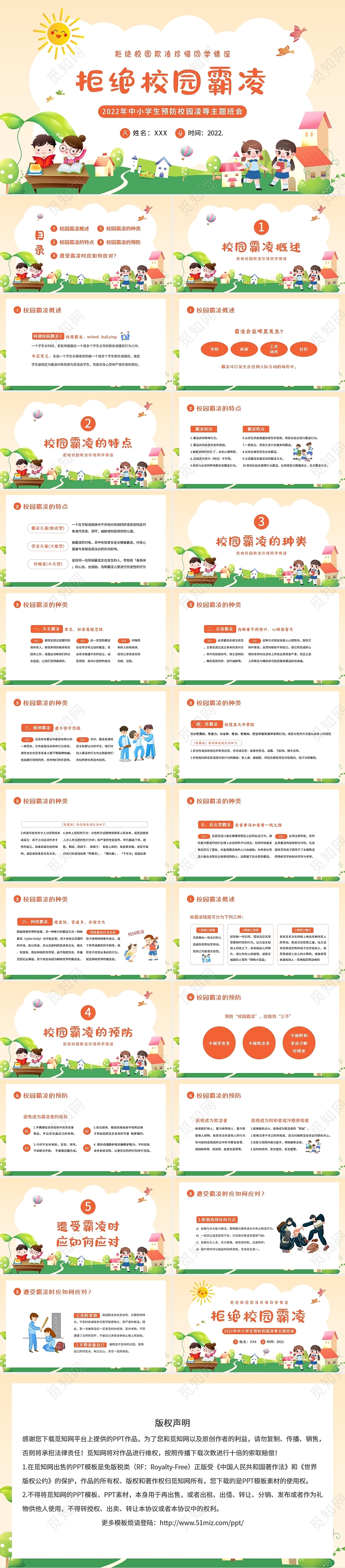 2022年拒绝校园霸陵拒绝校园欺凌中小学生主题班会PPT课件校园霸凌