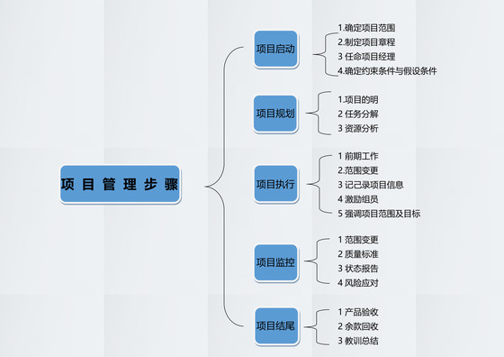 项目管理步骤流程图