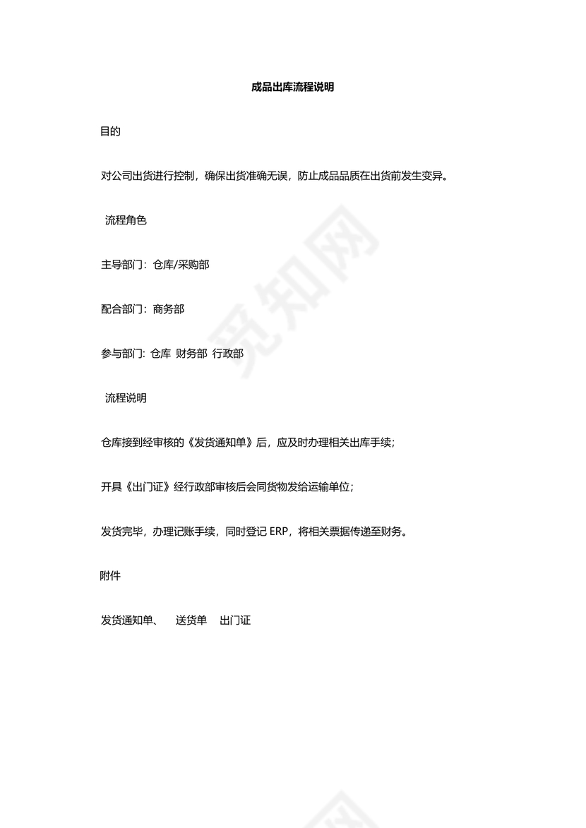 供应链-成品出库流程