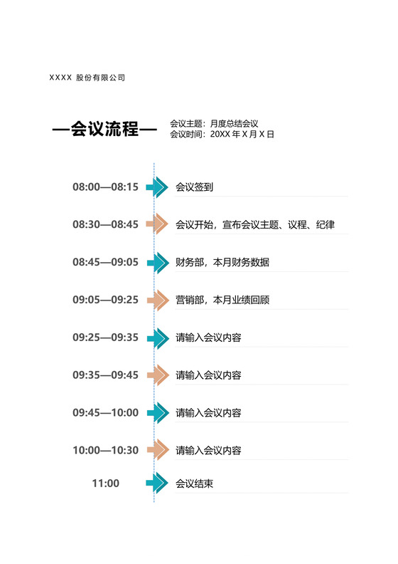 简约会议流程表