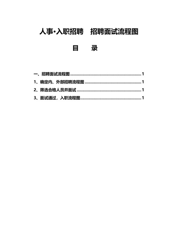 人事管理招聘面试流程图WORD模板Word文档