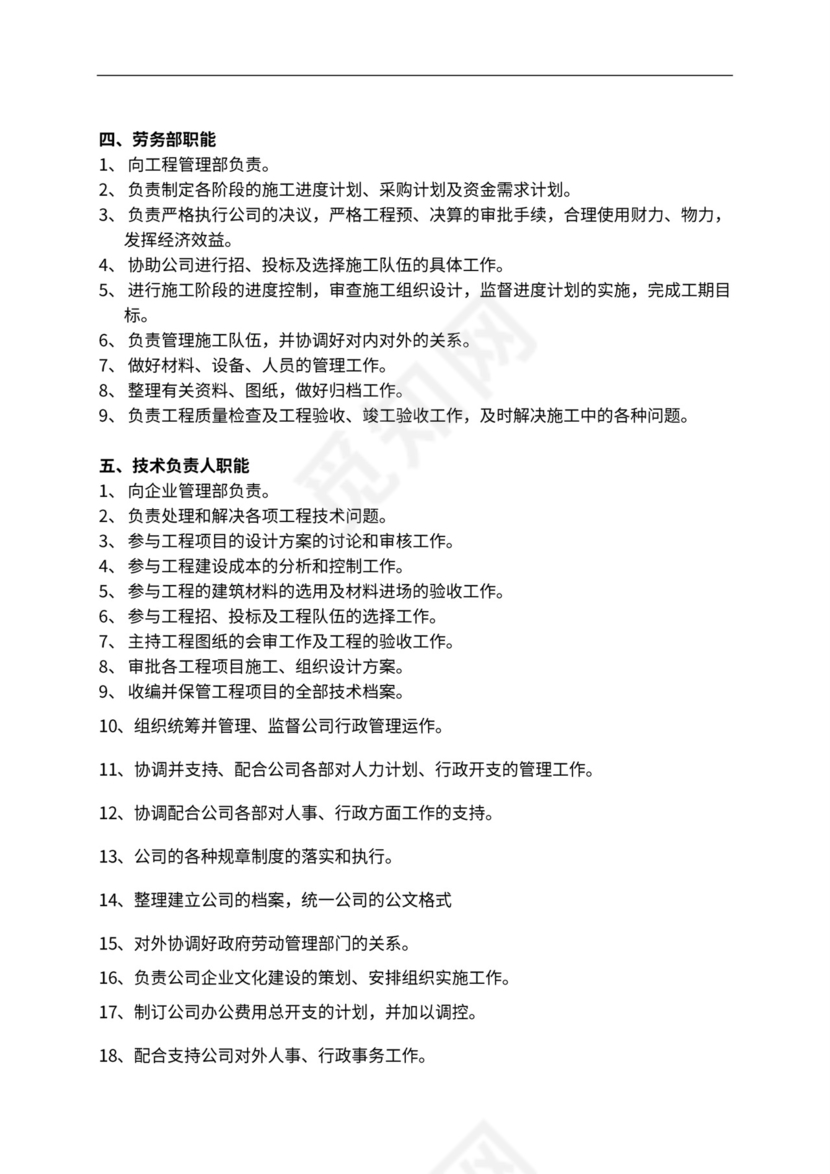 建筑劳务公司组织机构示意图