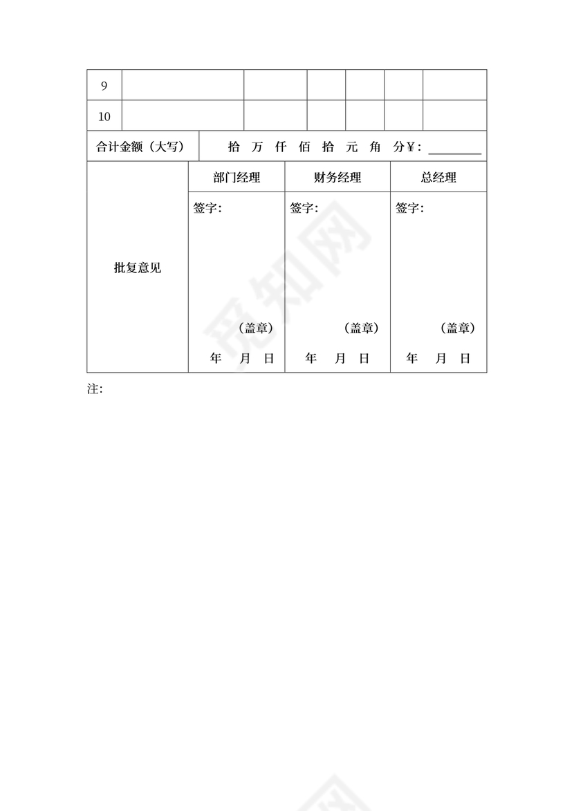 采购申请表范本
