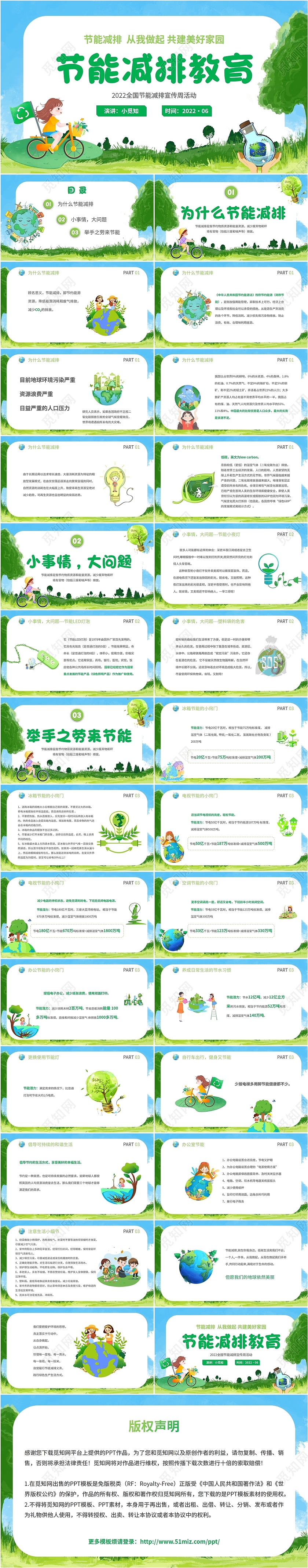 低碳生活2022绿色环保儿童卡通节能减排学校社区企业教育培训活动节能减排2022节能宣传周