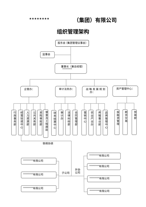 集团公司组织架构图模板