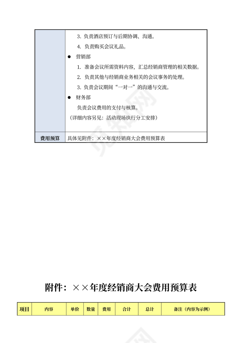 经销商会议策划方案模板大型会议策划方案