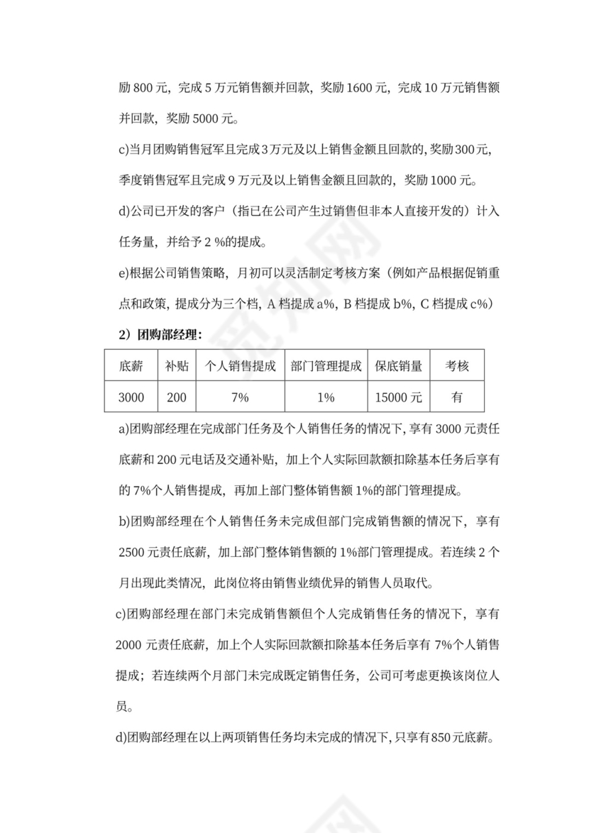 蓝色简约提成及薪酬制度提成制度