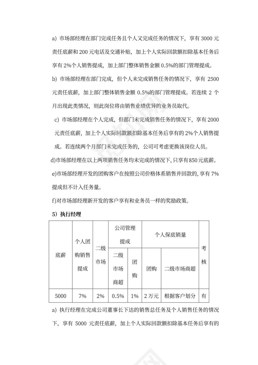 蓝色简约提成及薪酬制度提成制度