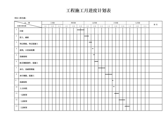 白色简约工程进度计划施工进度计划模板