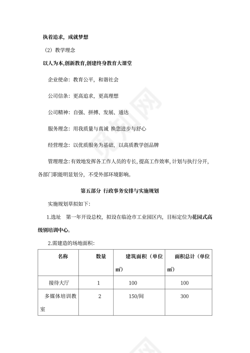 白色简洁培训项目计划书商业项目计划书模板