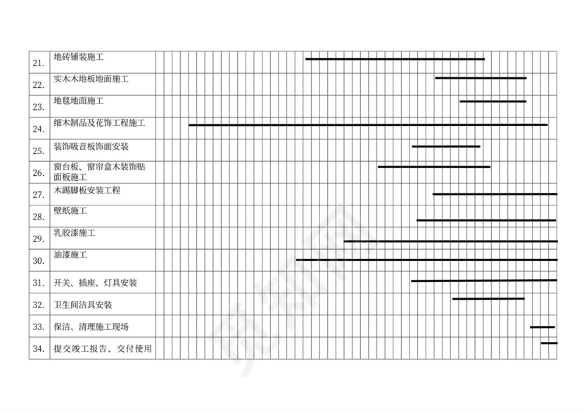 白色简约工程进度计划施工计划表模板