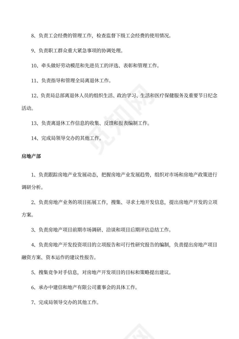 各部门或岗位职责说明部门岗位职责