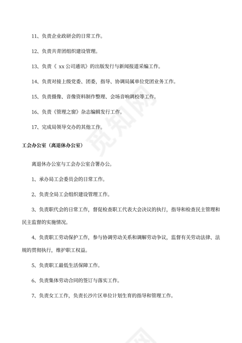 各部门或岗位职责说明部门岗位职责