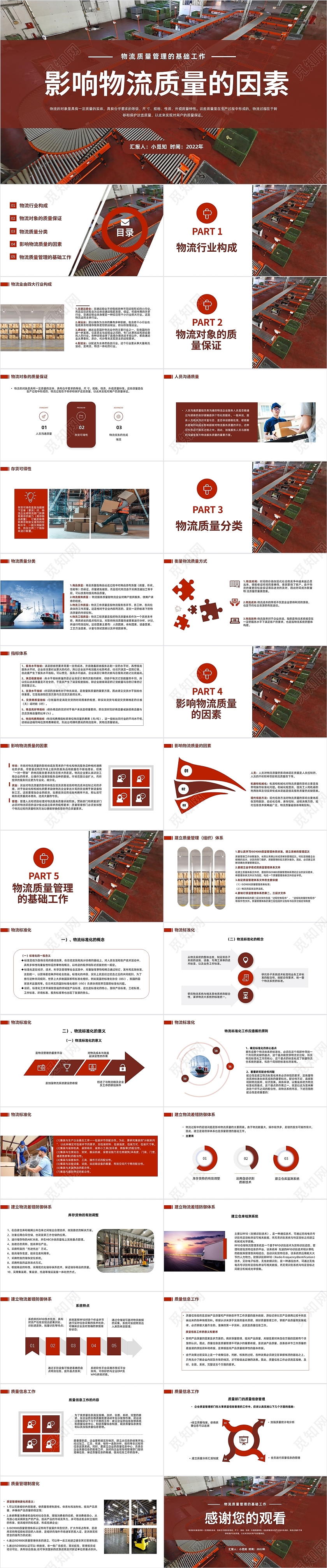 酒红色简洁风格影响物流因素PPT工作培训PPT影响物流质量的因素