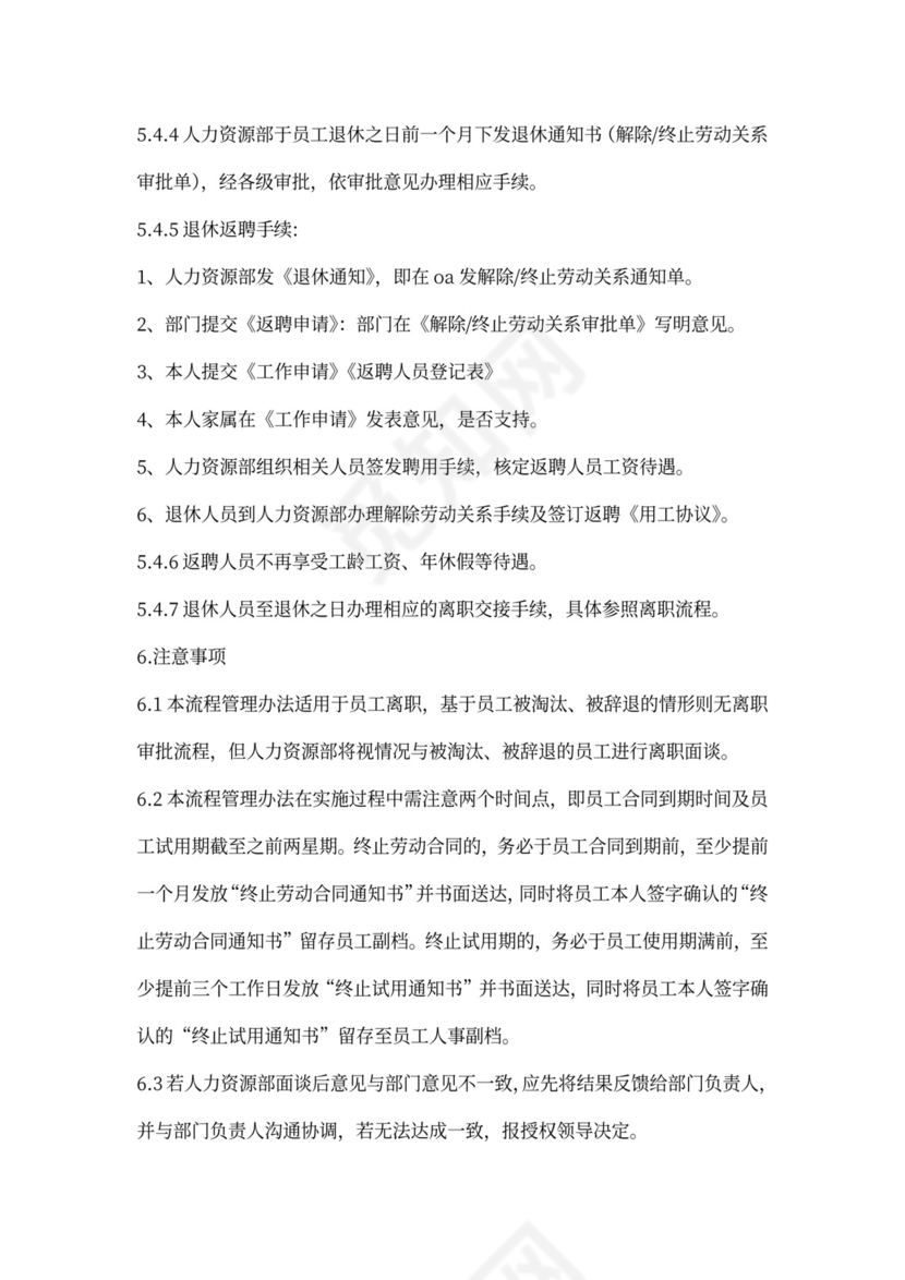 白色简约员工离职制度