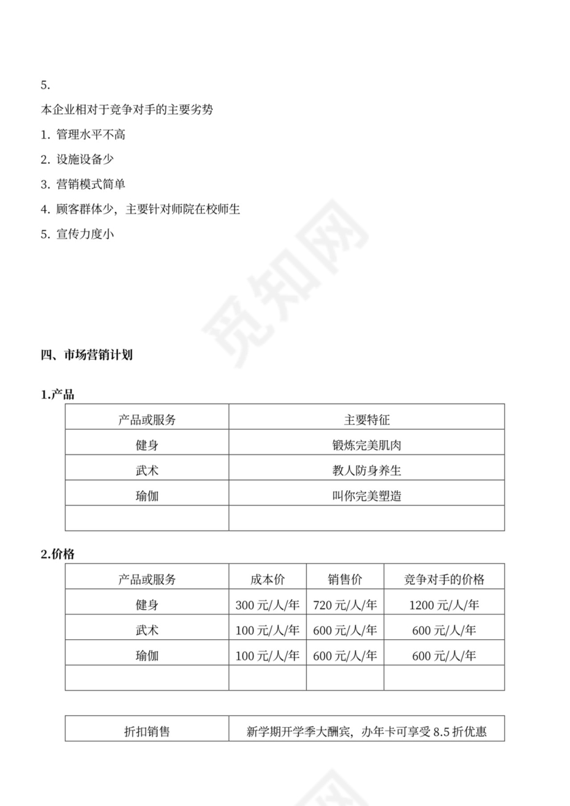 白色简约创新创业项目计划书商业计划书模板