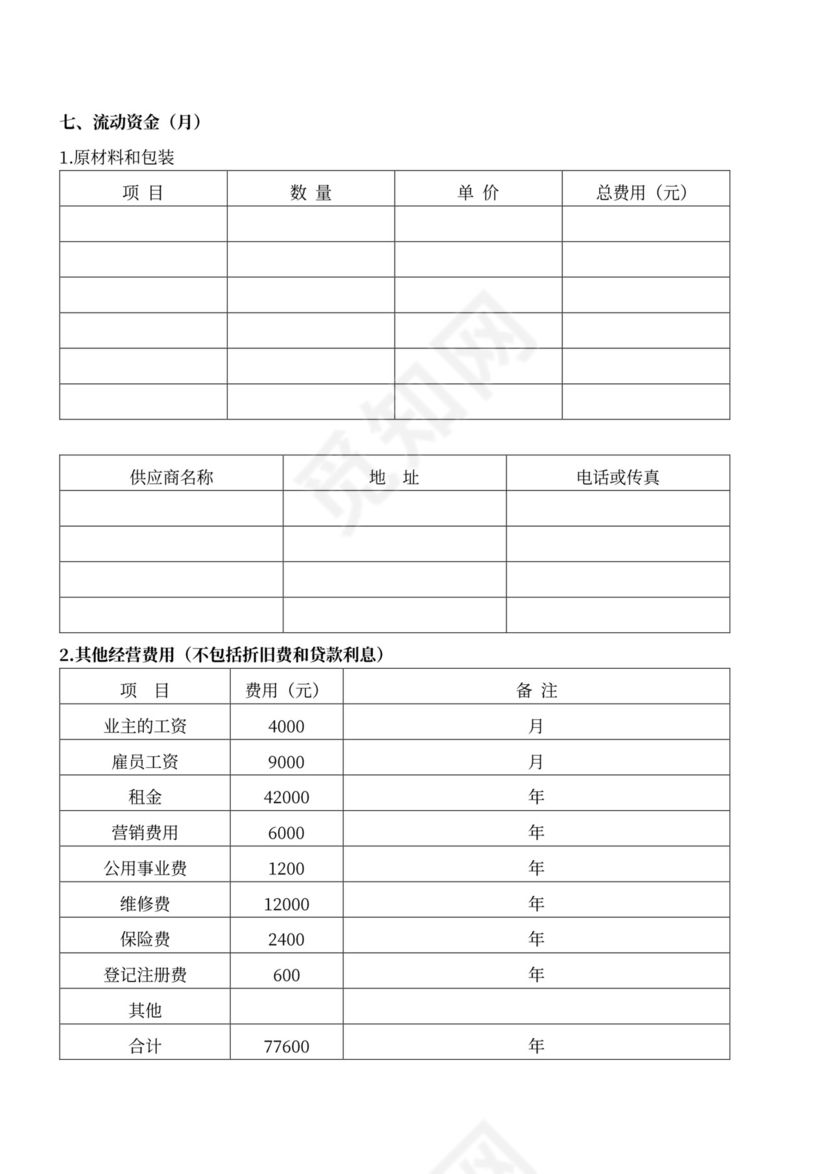 白色简约创新创业项目计划书商业计划书模板