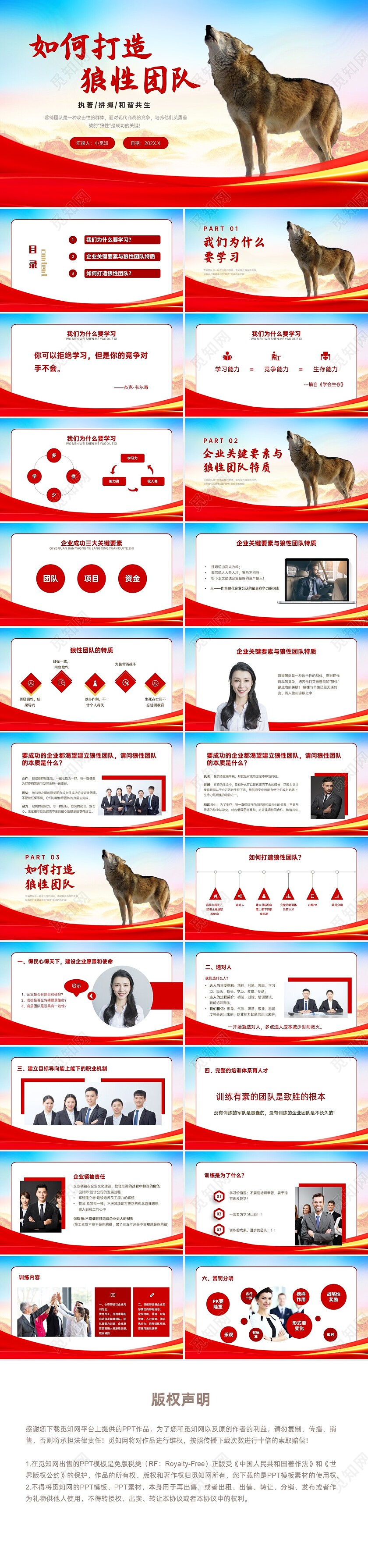 红色党政风如何打造狼性团队PPT课件