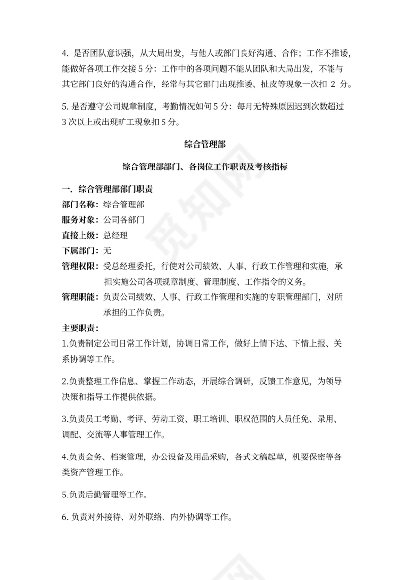 白色简洁部门岗位职责员工岗位职责模板