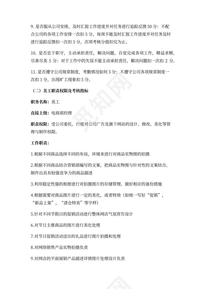 白色简洁部门岗位职责员工岗位职责模板