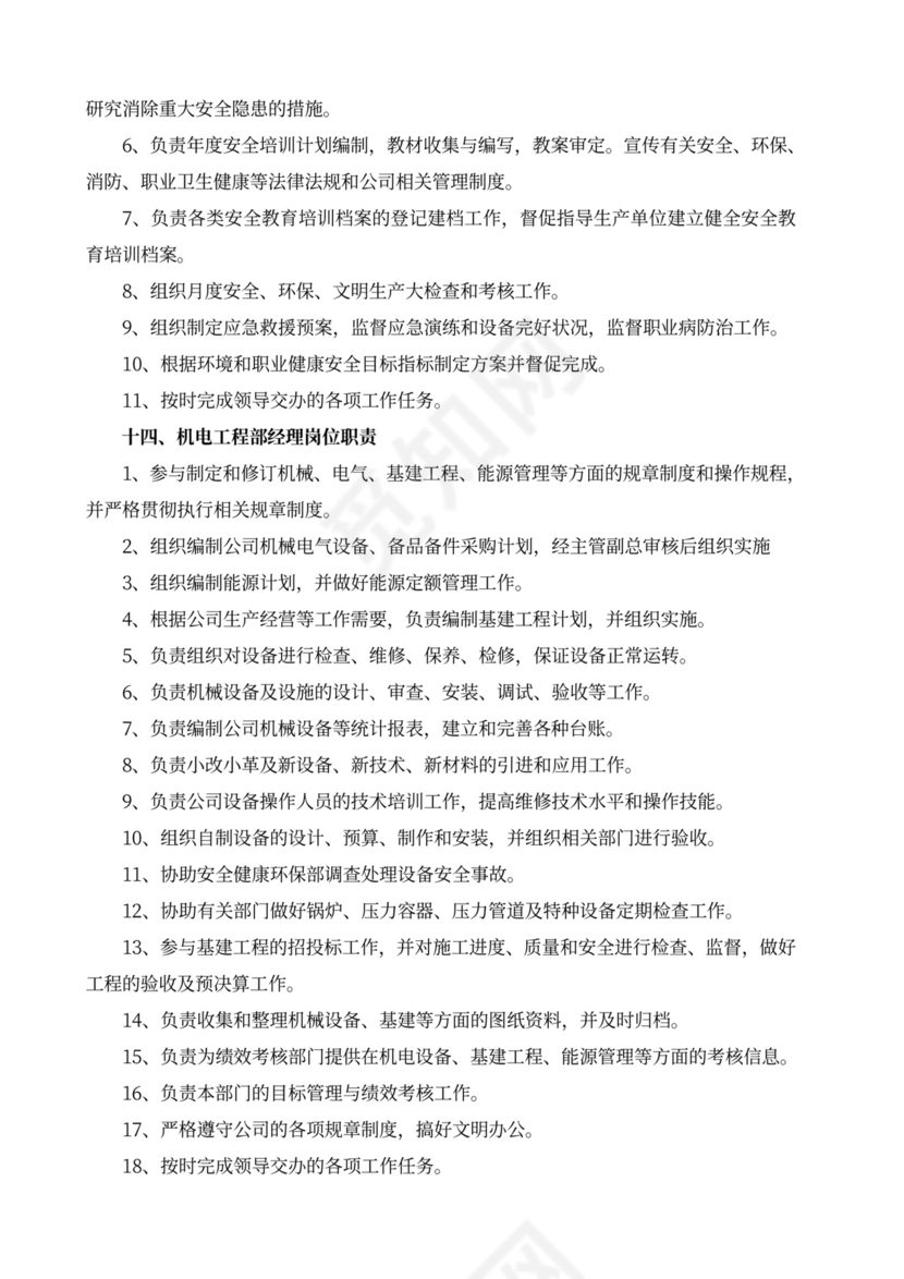 白色简洁部门岗位职责员工岗位职责模板