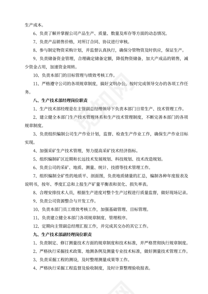 白色简洁部门岗位职责员工岗位职责模板