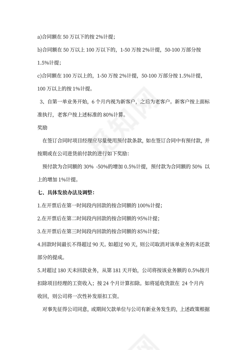 白色简洁提成制度公司管理制度模板