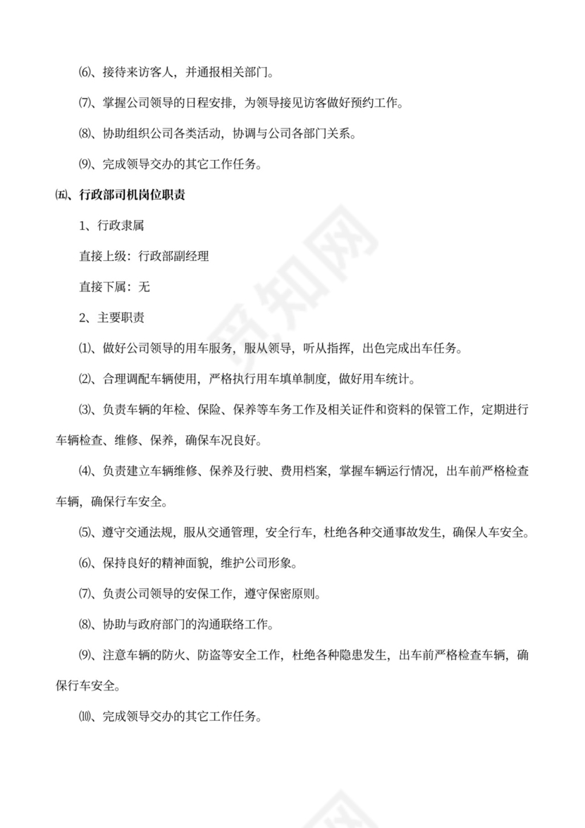 白色简约部门岗位职责公司企业岗位职责模板