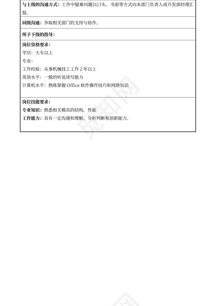 白色简约部门岗位职责公司企业岗位职责模板