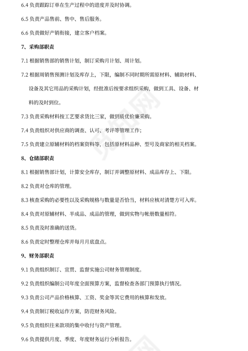 白色简约部门岗位职责公司企业岗位职责模板