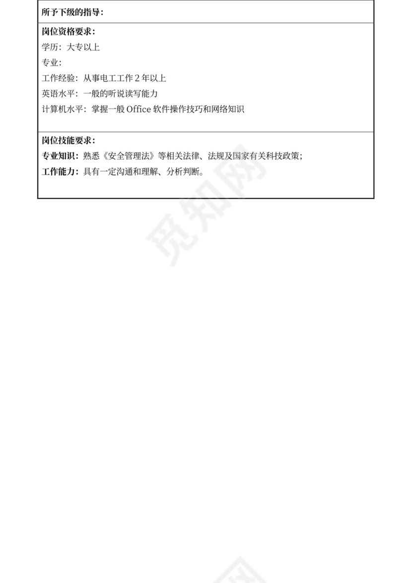 白色简约部门岗位职责公司企业岗位职责模板