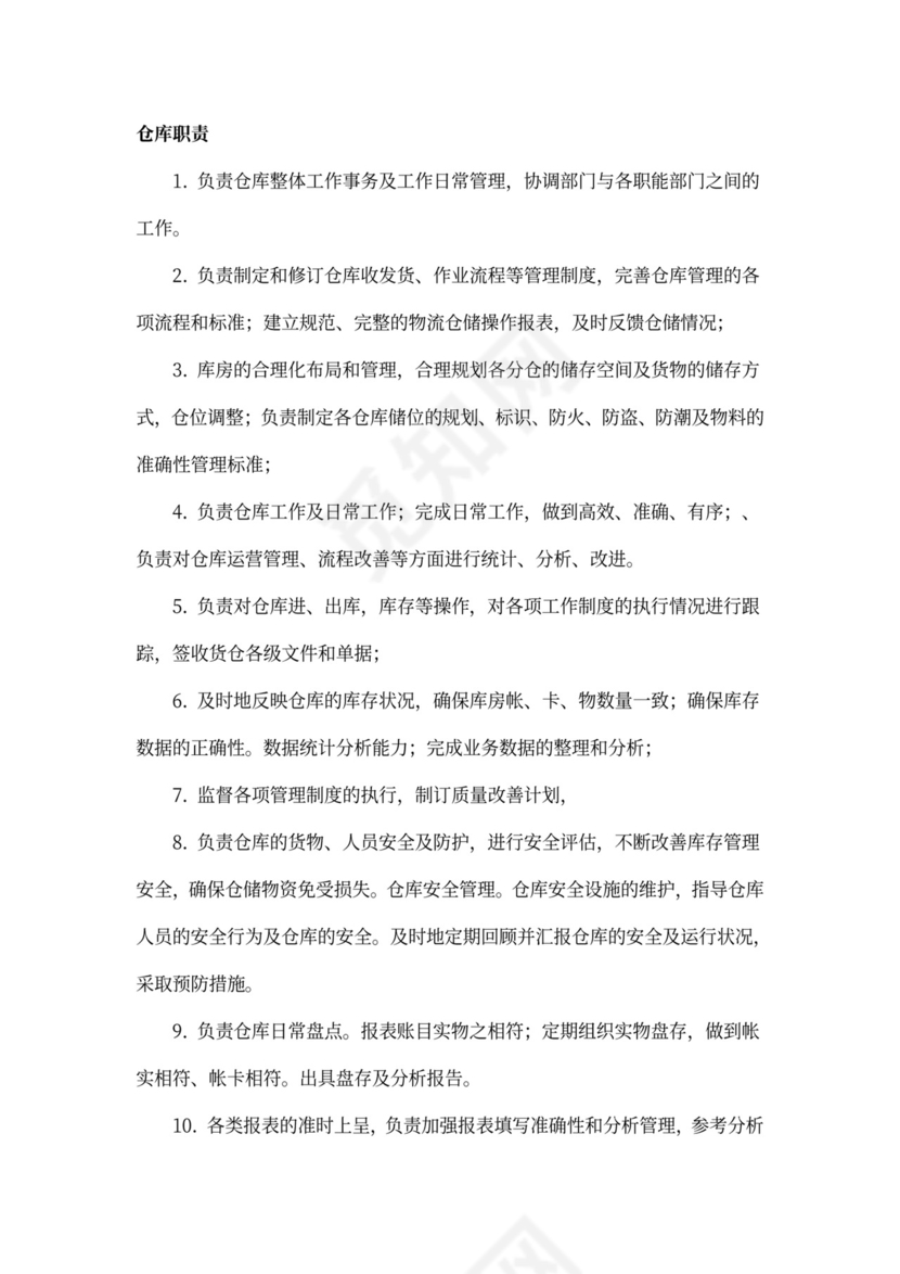 白色简约部门岗位职责公司企业岗位职责模板