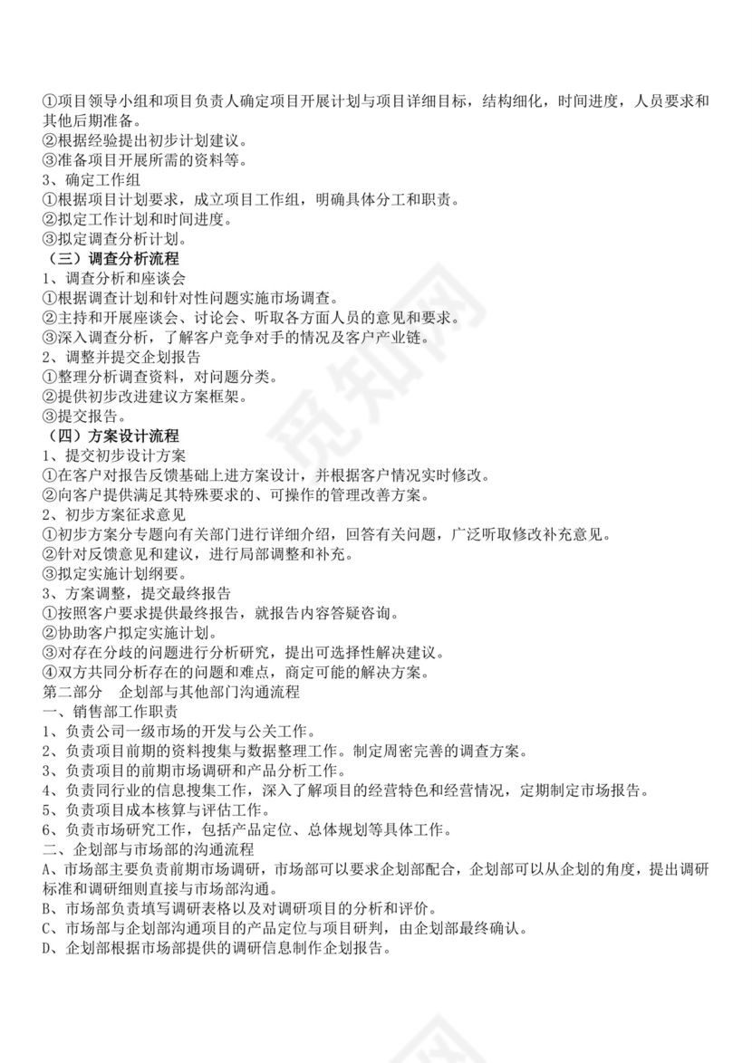 企划部岗位职责与流程