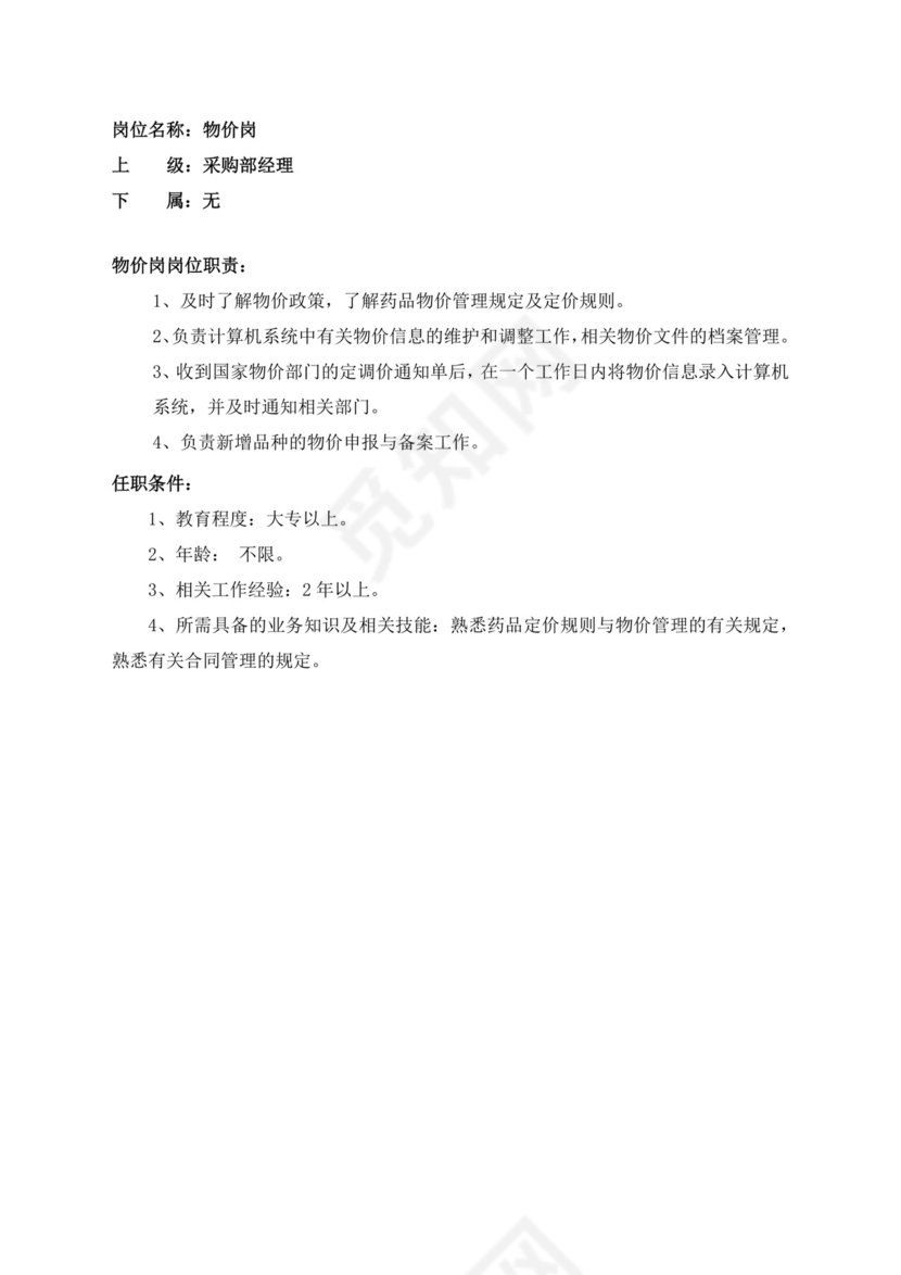 白色简洁采购员岗位职责企业公司岗位职责模板