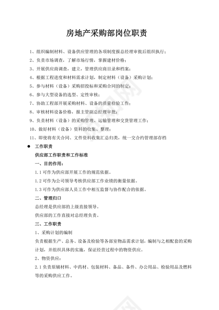 白色简洁采购员岗位职责企业公司岗位职责模板