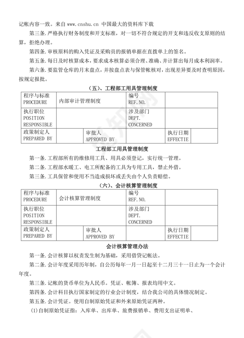 餐饮管理操作手册财务部岗位手册