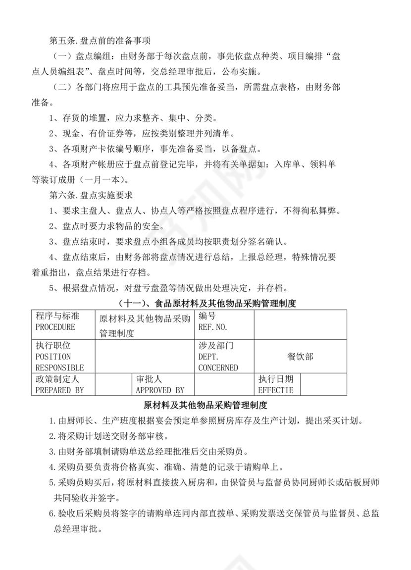 餐饮管理操作手册财务部岗位手册