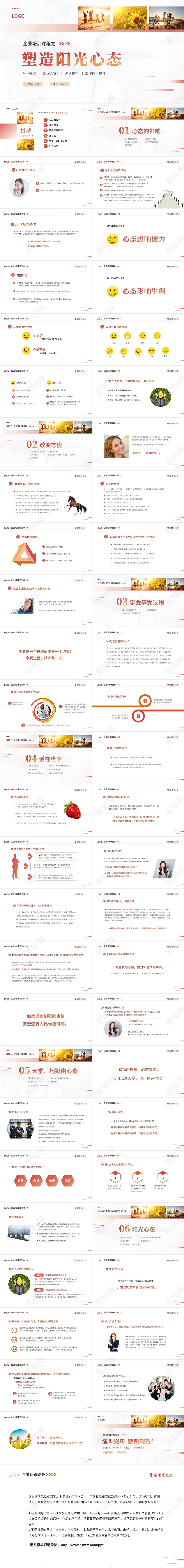 渐变简约商务企业员工培训之塑造阳光心态课件PPT