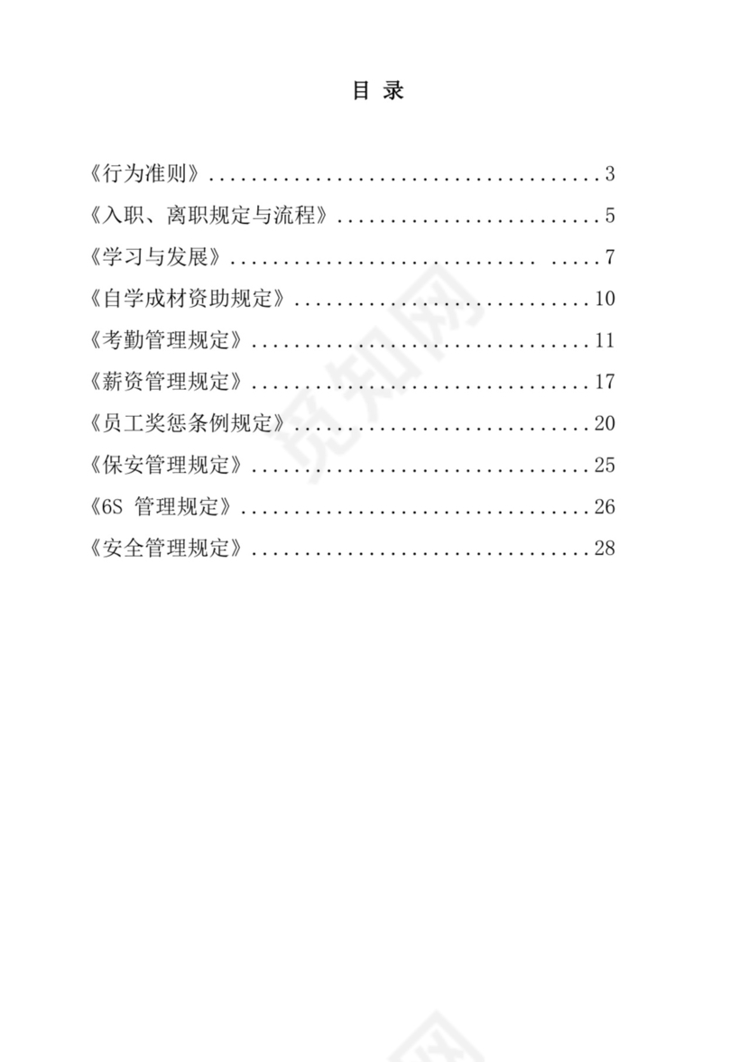 白色简洁工厂员工手册企业职工制度手册模板