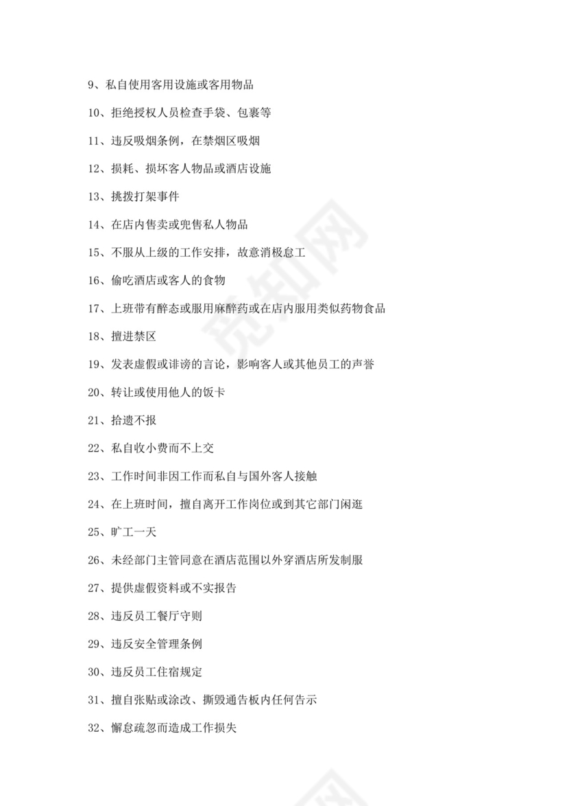 白色简约酒店员工手册企业公司员工手册模板