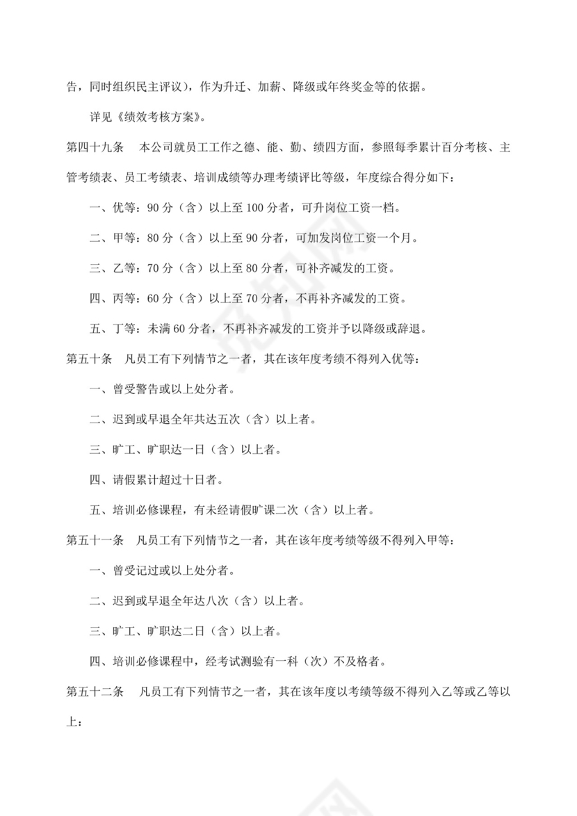 白色简约公司员工手册企业职工手册模板