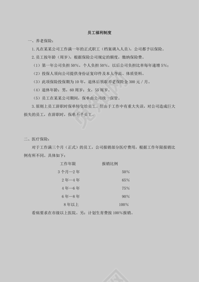 白色简约公司员工手册企业职工手册模板