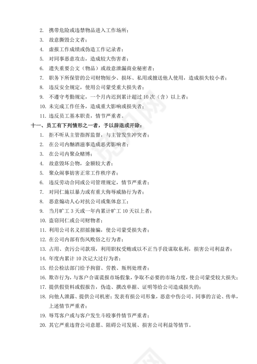 白色简约公司员工手册企业职工手册模板