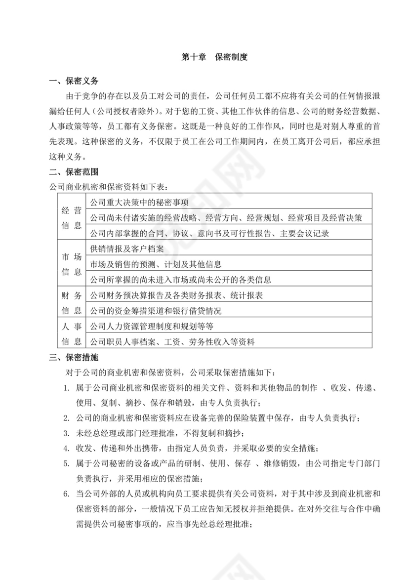 白色简约公司员工手册企业职工手册模板