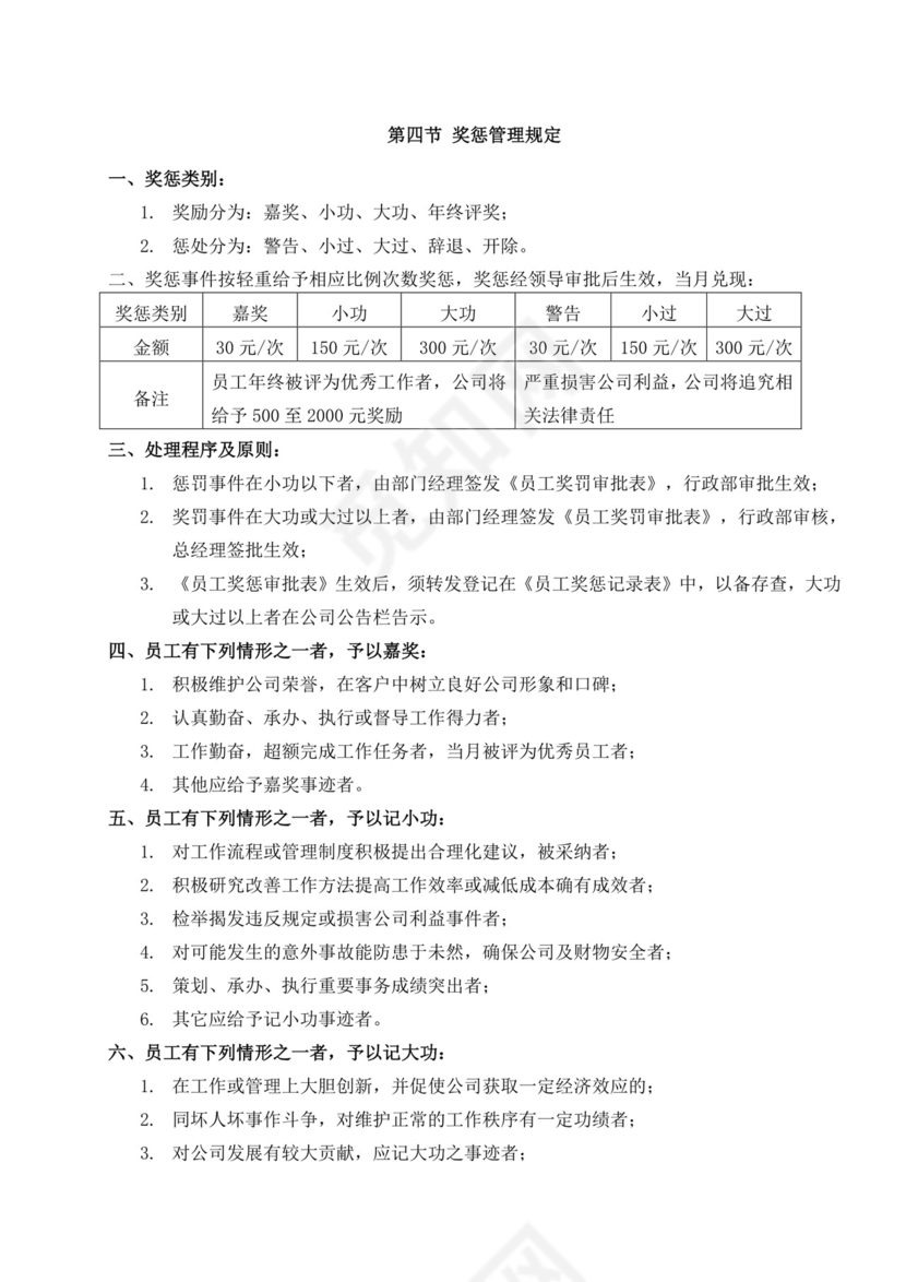 白色简约公司员工手册企业职工手册模板