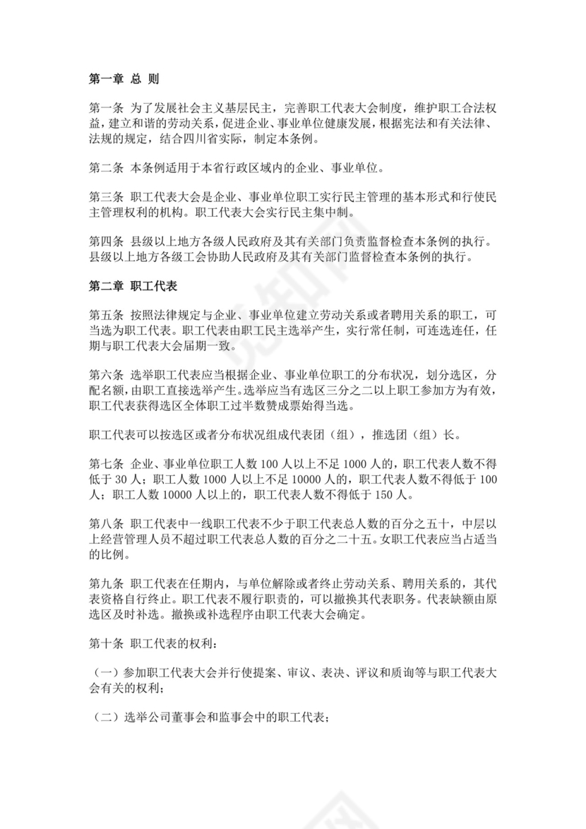 职工代表大会条例细则