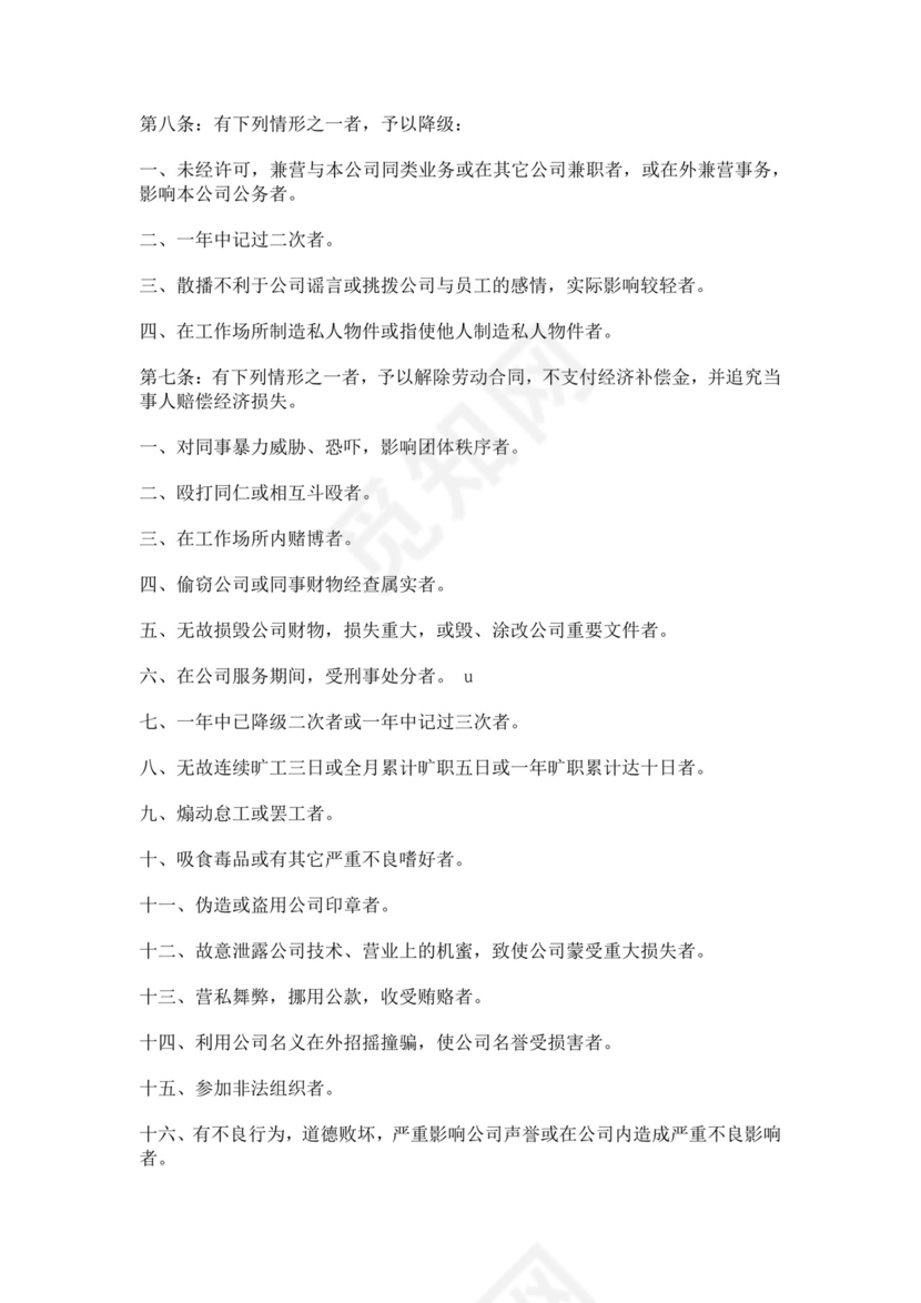 公司员工手册细则模板