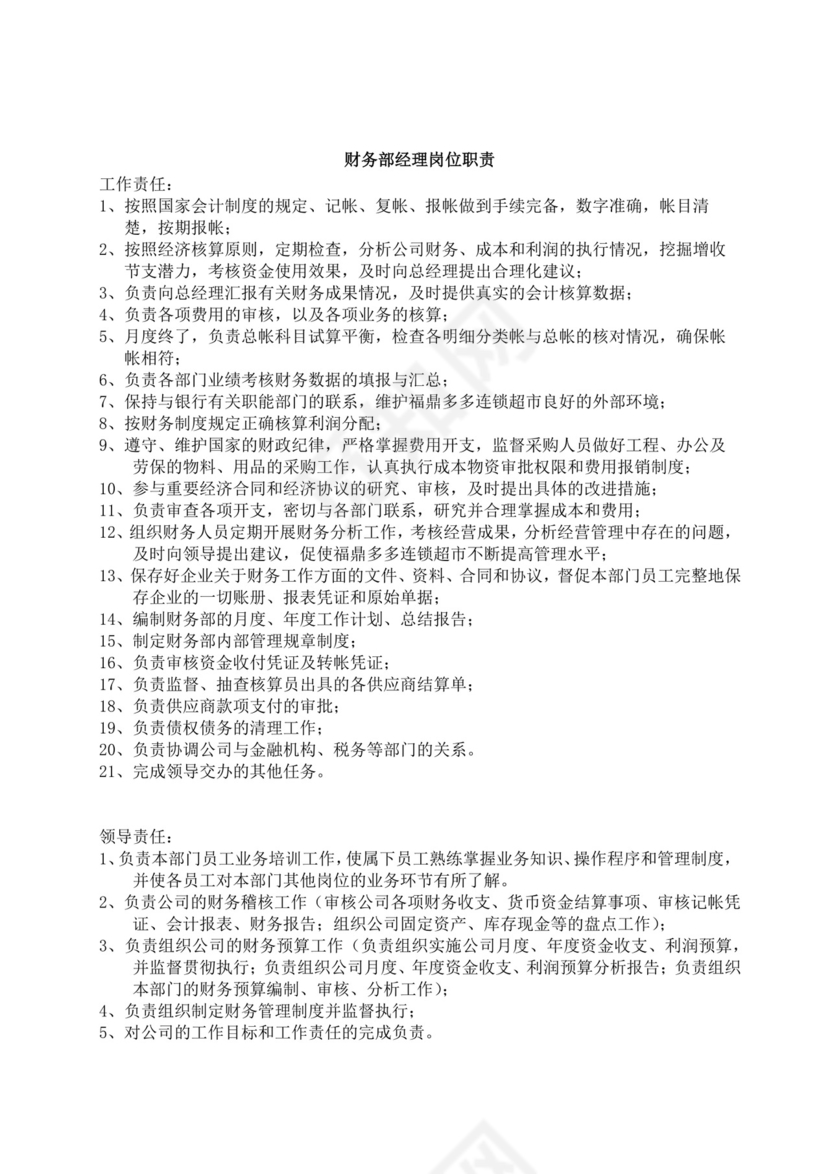 白色简洁岗位手册企业公司员工部门岗位手册模板