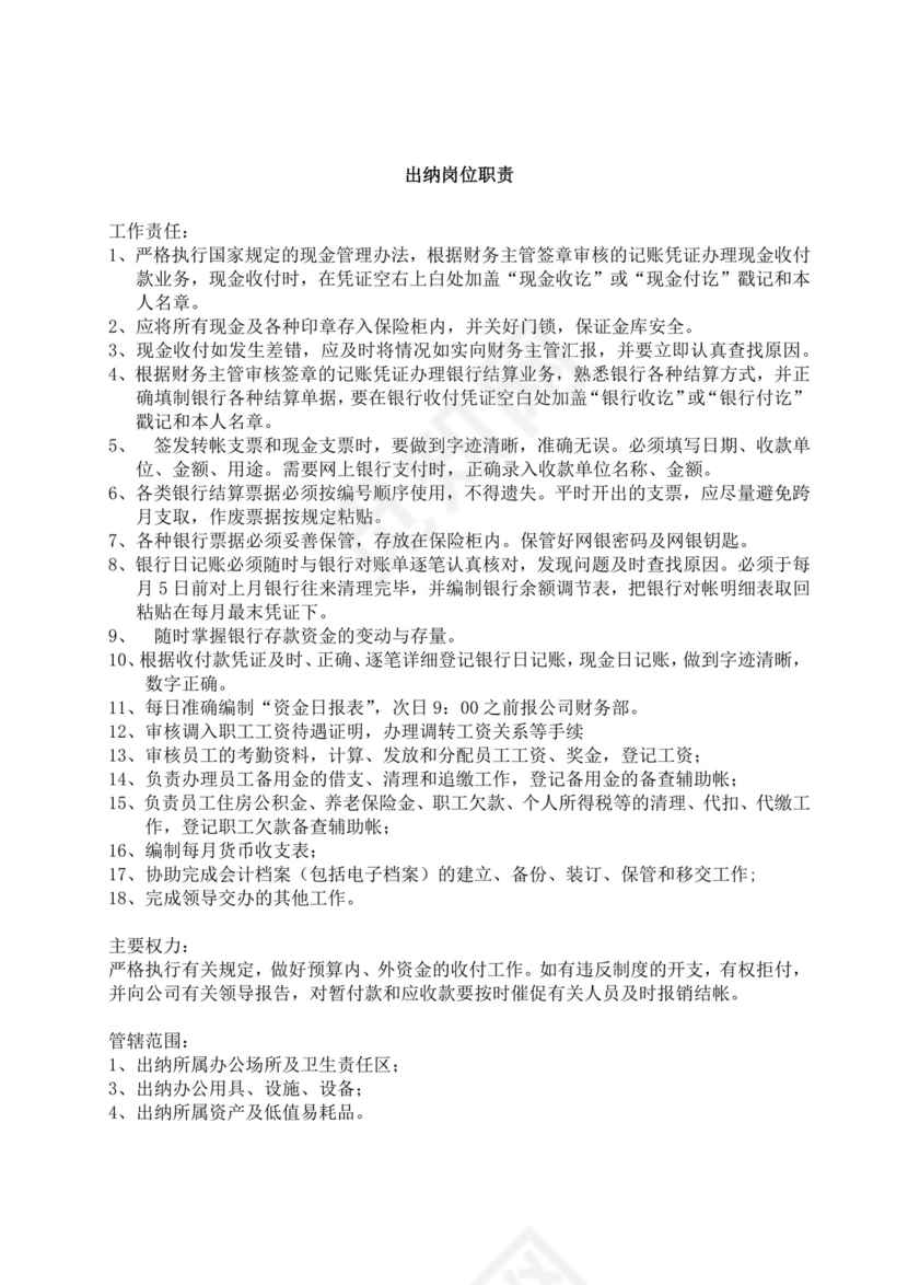 白色简洁岗位手册企业公司员工部门岗位手册模板