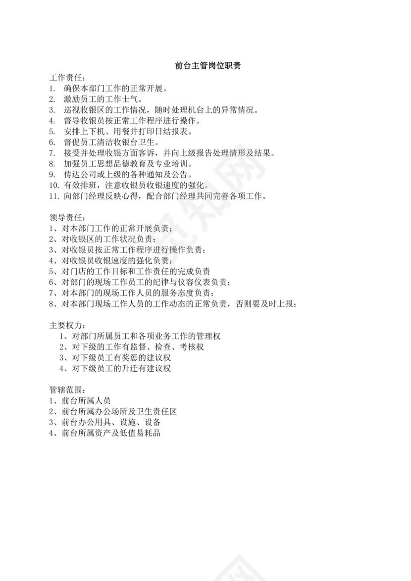 白色简洁岗位手册企业公司员工部门岗位手册模板